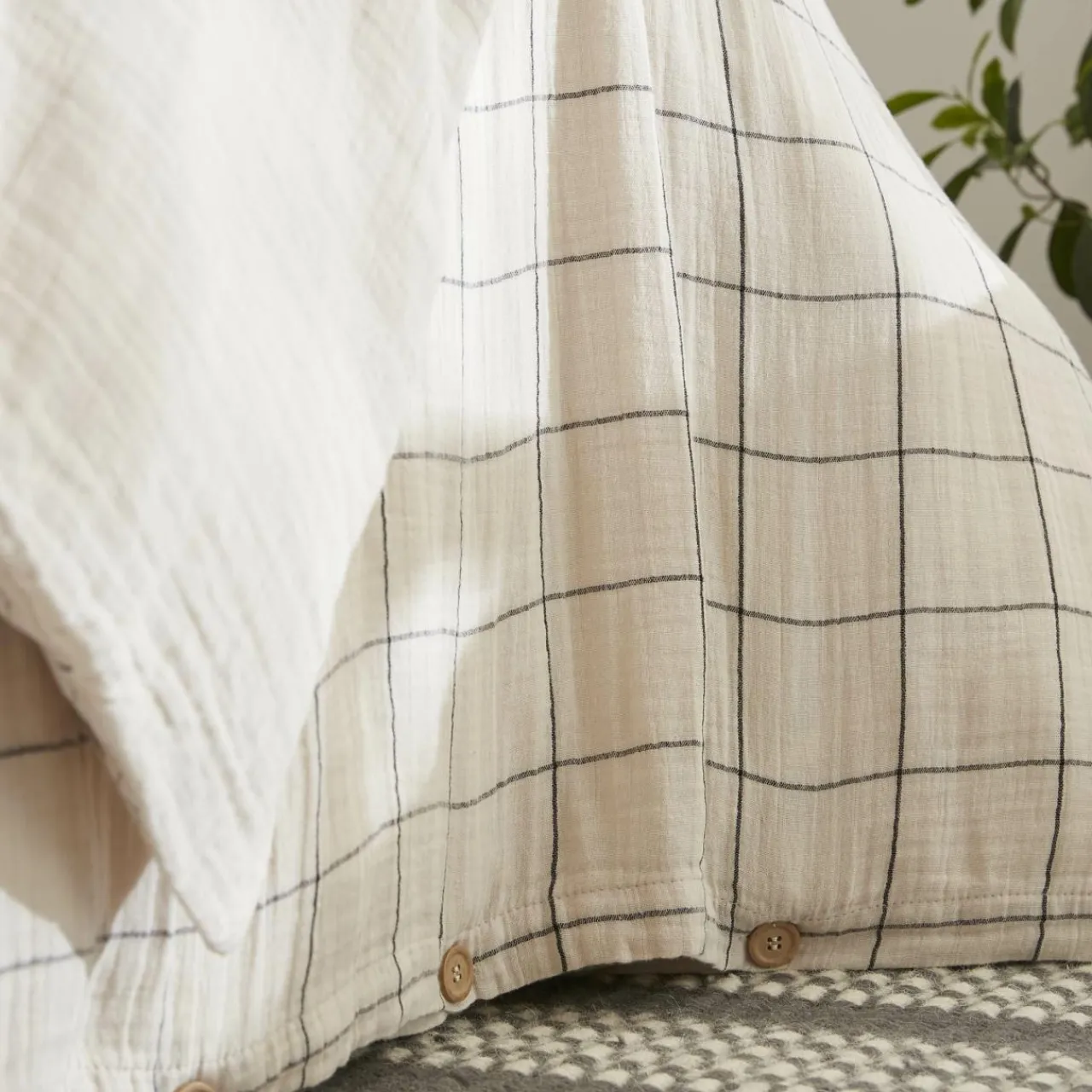 EMINZA Housse de couette gaze de coton (140 x 200 cm) Gaïa Match pampa Beige Clearance