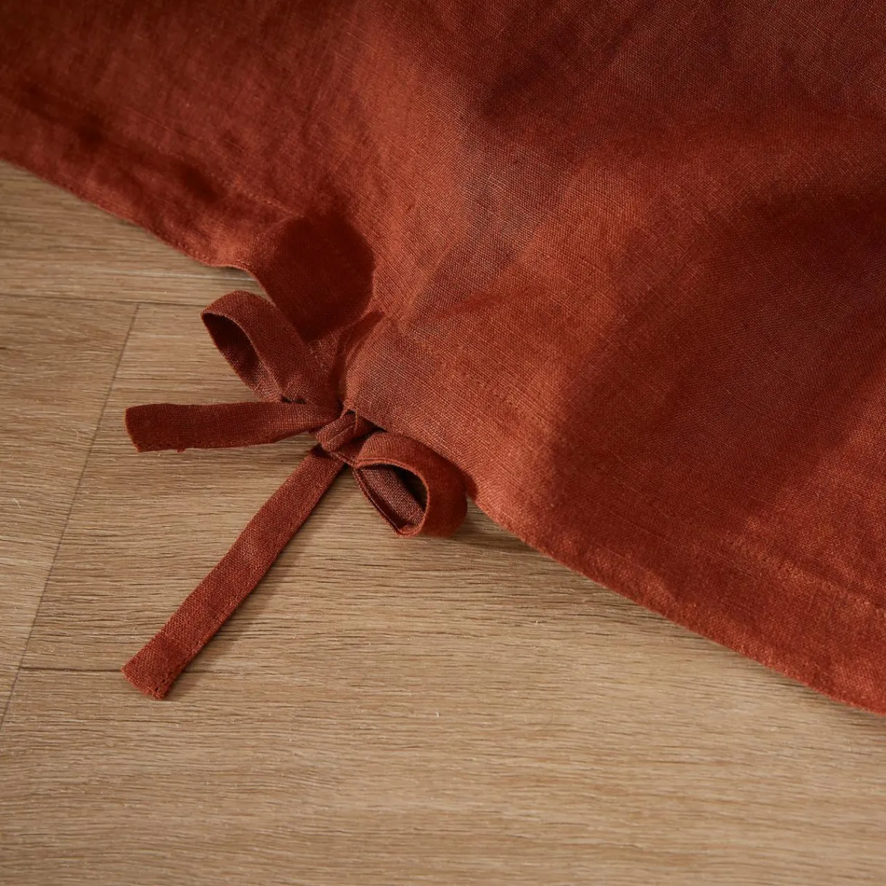 EMINZA Housse de couette lin lavé (260 x 240 cm) Louise Terracotta Discount