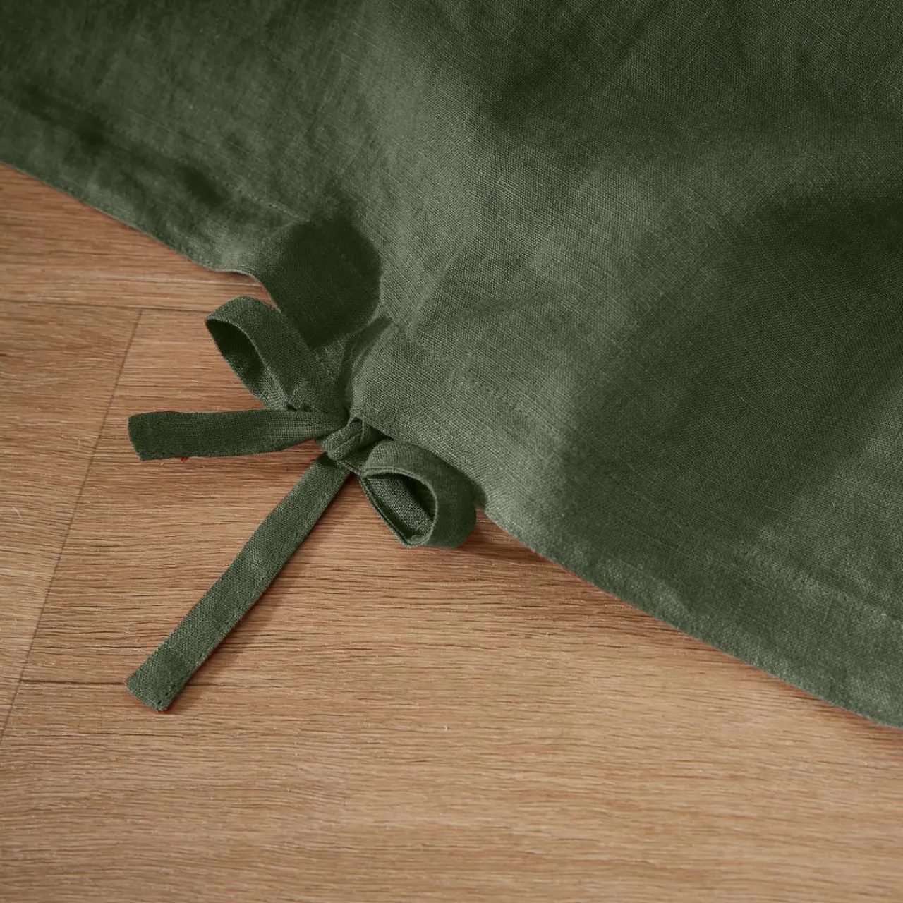 EMINZA Housse de couette lin lavé (240 x 220 cm) Louise Vert romarin Discount