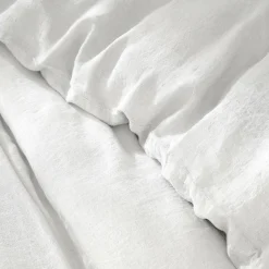 EMINZA Housse de couette lin lavé (240 x 220 cm) Louise he Blanc Sale