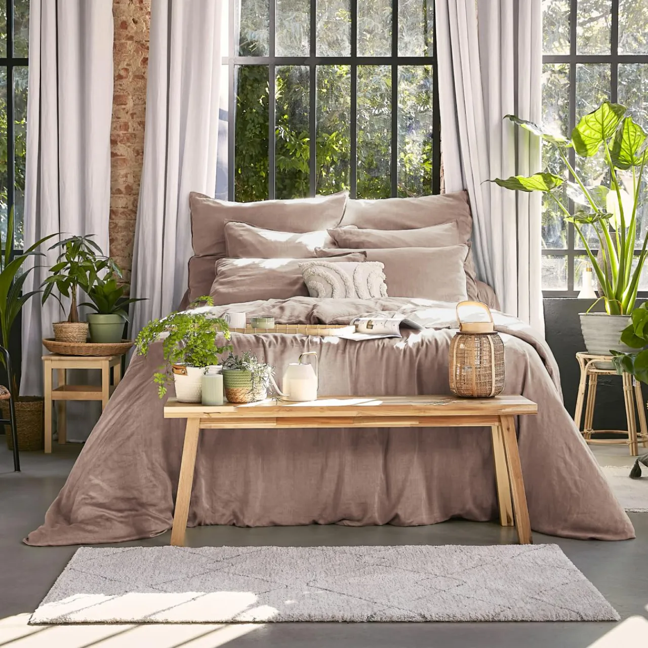 EMINZA Housse de couette lyocell Tencel™ lavé (240 x 220 cm) Olivia blush Rose Sale