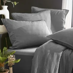 EMINZA Housse de couette lyocell Tencel™ lavé (240 x 220 cm) Olivia granit Gris Sale