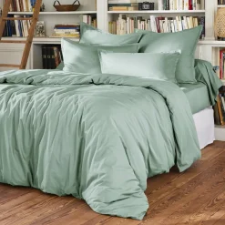 EMINZA Housse de couette percale de coton (200 x 200 cm) Cali Vert Eucalyptus Discount