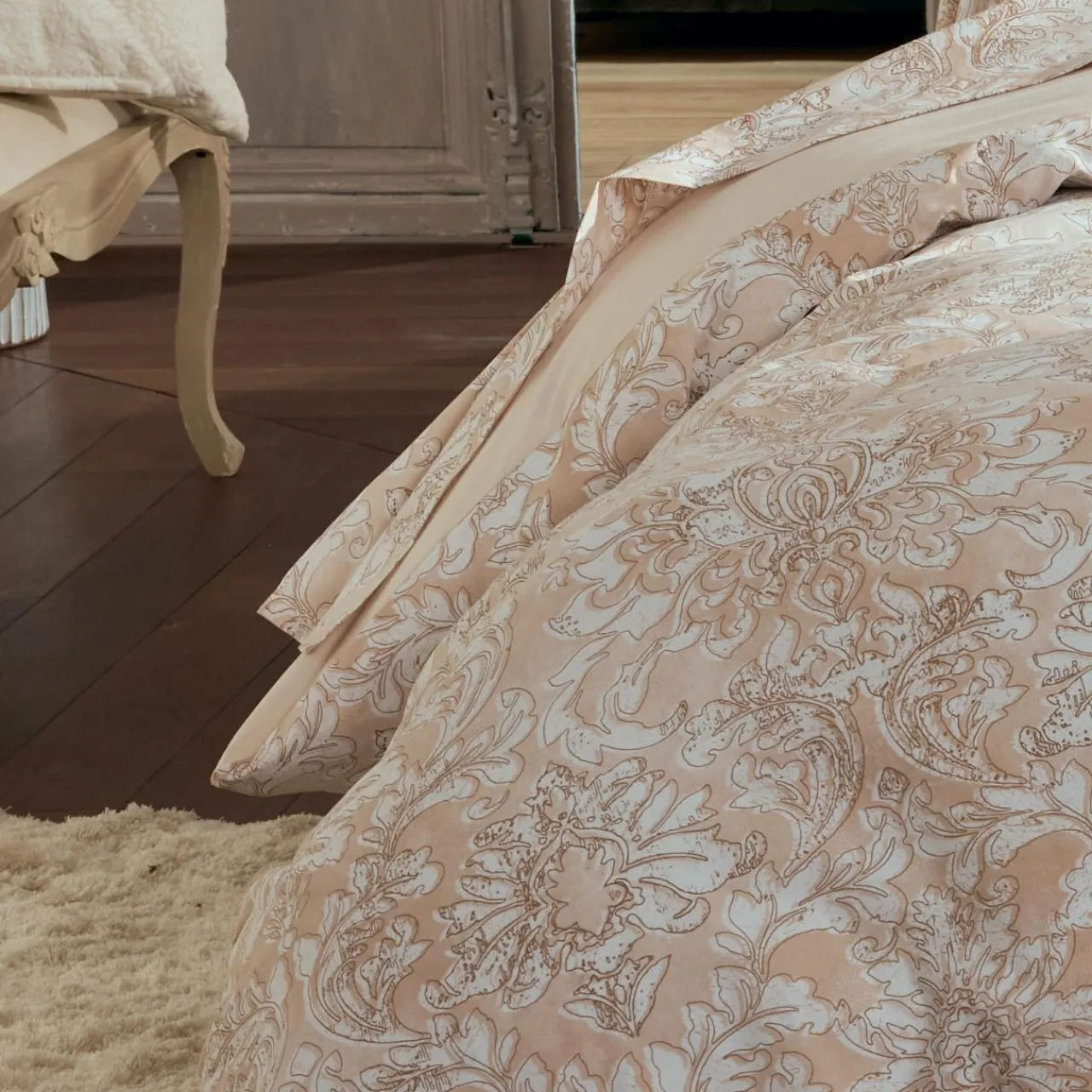 TRADI LINGE Housse de couette percale de coton (280 x 240 cm) Palazzo Beige