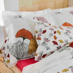 TRADI LINGE Housse de couette percale de coton (260 x 240 cm) Ginkgo Multicolore New