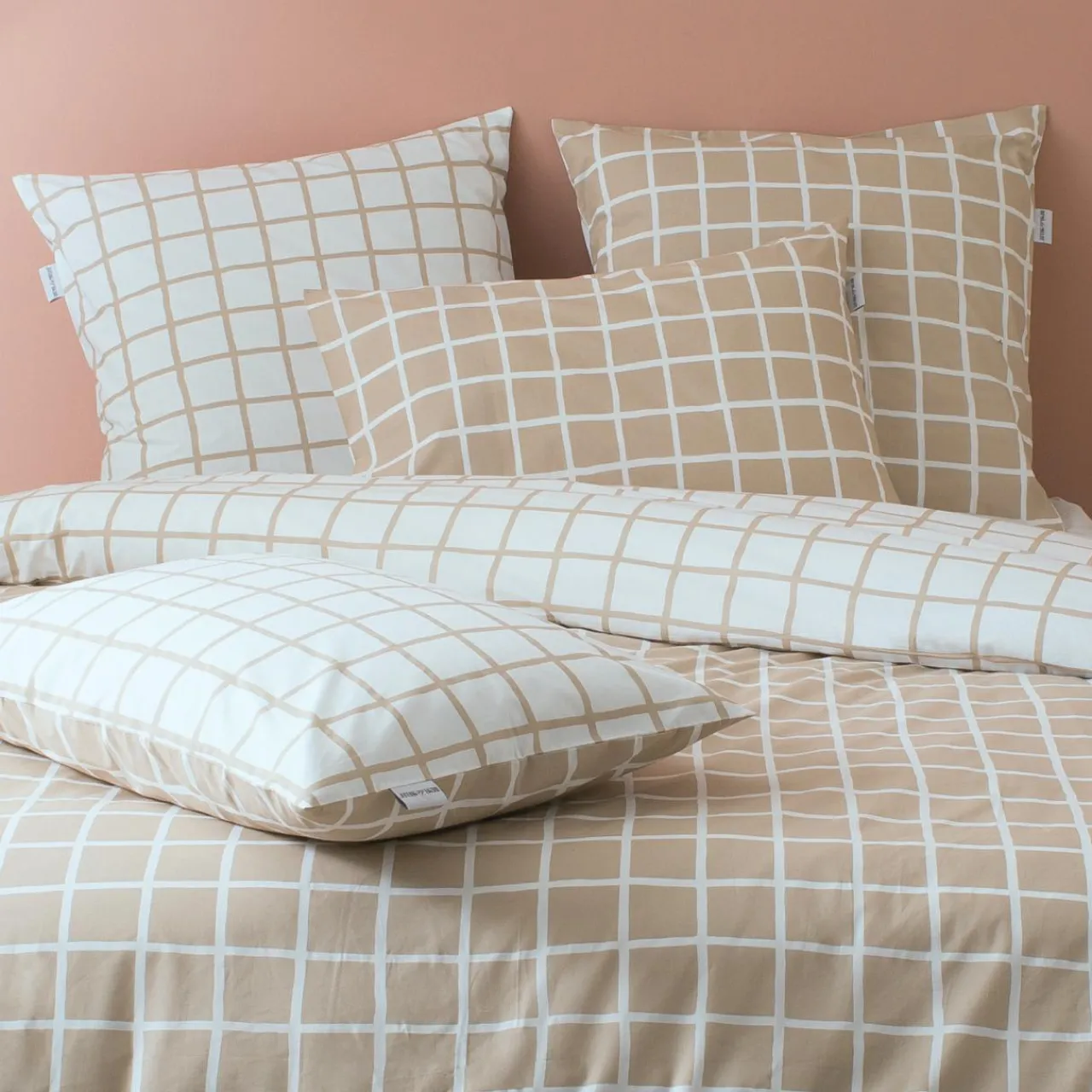 TRADILINGE Housse de couette percale de coton (260 x 240 cm) Max Beige