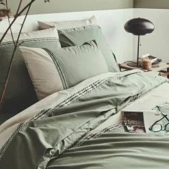 TRADILINGE Housse de couette percale de coton (200 x 200 cm) Noa Vert kaki Online