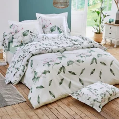 TRADILINGE Housse de couette percale de coton (200 x 200 cm) Magnolia sauge Vert New