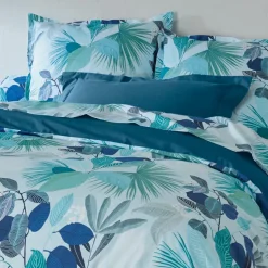 TRADILINGE Housse de couette percale de coton (200 x 200 cm) Moorea e Bleu Outlet