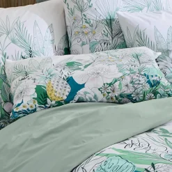 TRADI LINGE Housse de couette percale de coton (200 x 200 cm) Bali e Vert Best