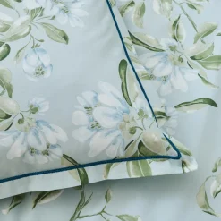 TRADILINGE Housse de couette percale de coton (200 x 200 cm) Eléna Nil e Vert Best