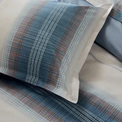 TRADI LINGE Housse de couette percale de coton (200 x 200 cm) Esteban e Bleu Hot
