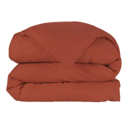 EMINZA Housse de couette percale de coton (260 x 240 cm) Cali Terracotta Hot