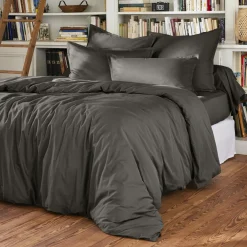 EMINZA Housse de couette percale de coton (240 x 220 cm) Cali Gris Anthracite Online