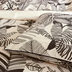 TRADILINGE Housse de couette percale de coton (280 x 240 cm) Alba e Noir Outlet