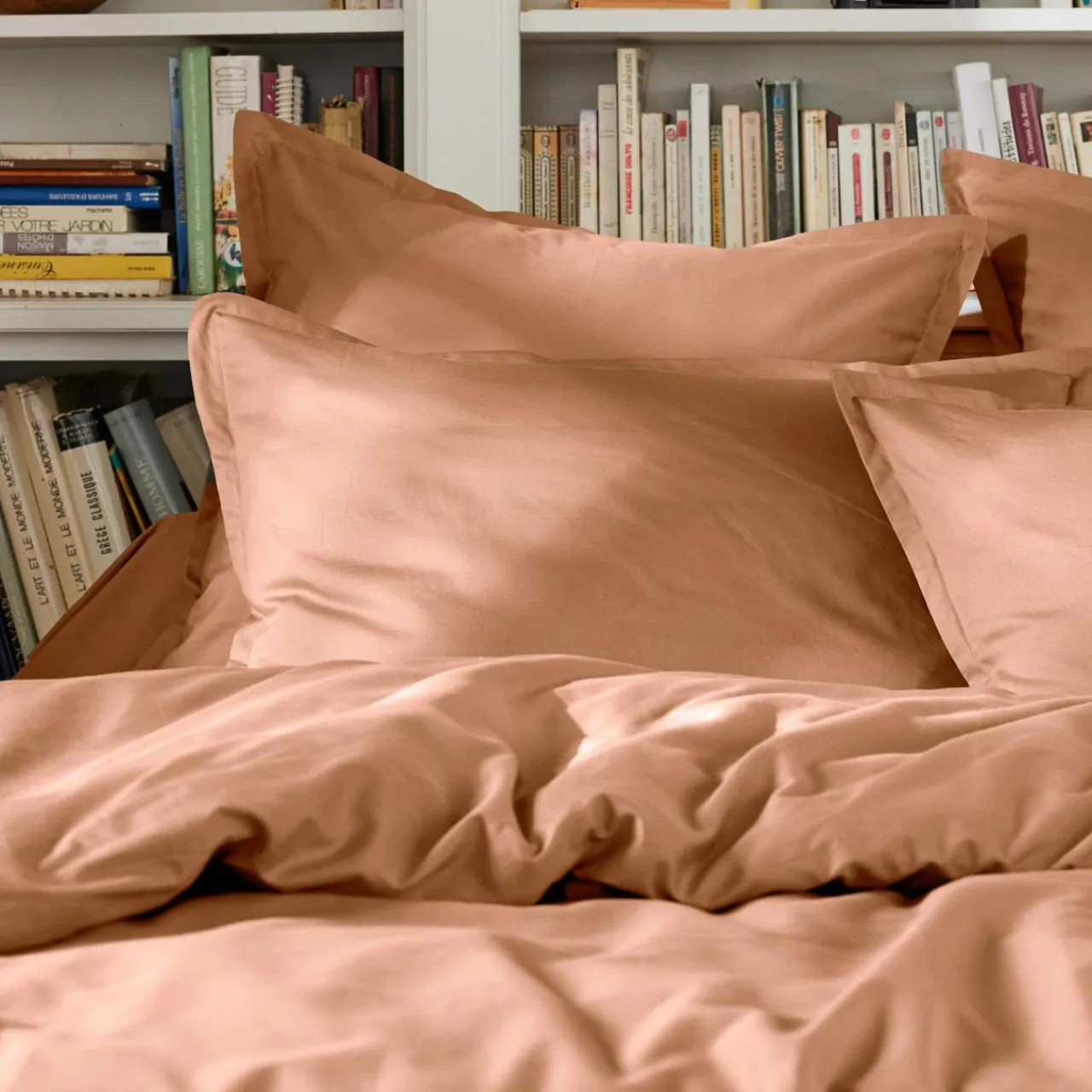 EMINZA Housse de couette percale de coton (280 x 240 cm) Cali Rose Pêche