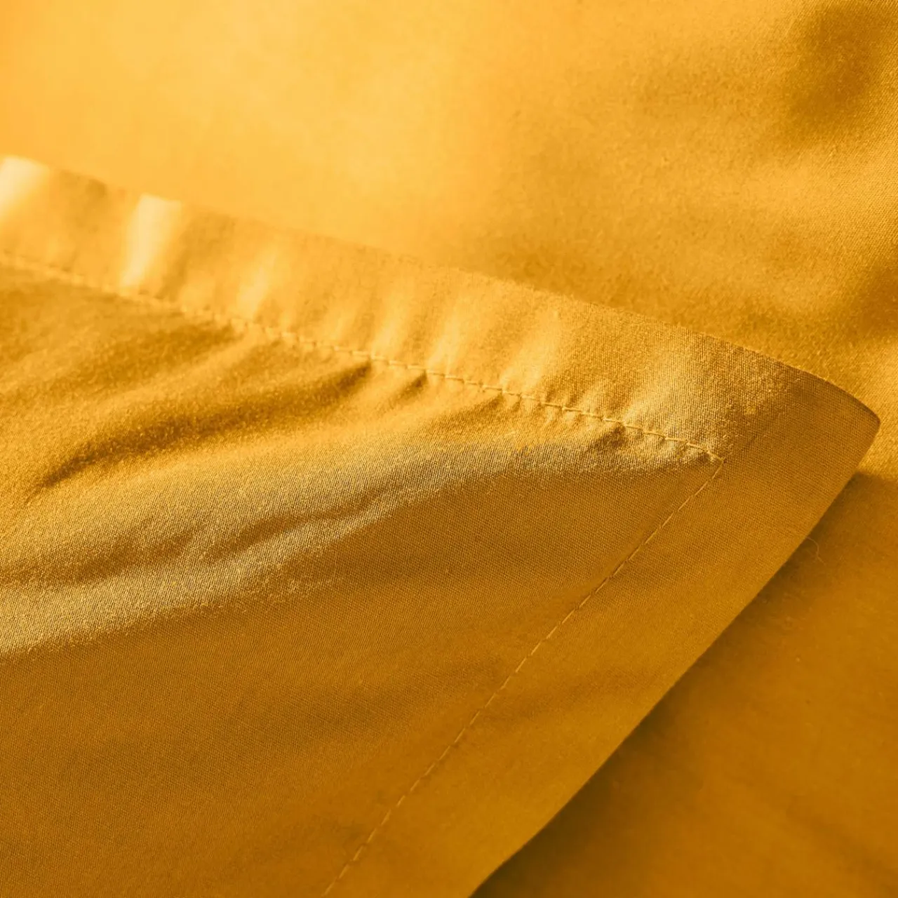 EMINZA Housse de couette percale de coton (280 x 240 cm) Cali Jaune moutarde
