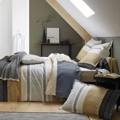 TRADILINGE Housse de couette percale de coton (240 x 220 cm) Marlow e Gris New
