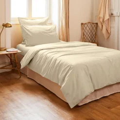 EMINZA Housse de couette percale de coton (140 x 200 cm) Cali Beige Outlet