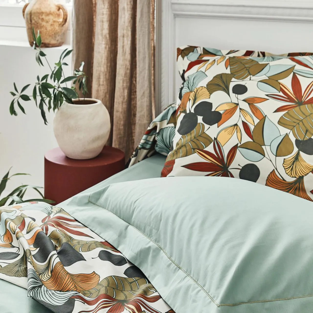 TRADILINGE Housse de couette percale de coton (240 x 220 cm) Cascade Multicolore Hot