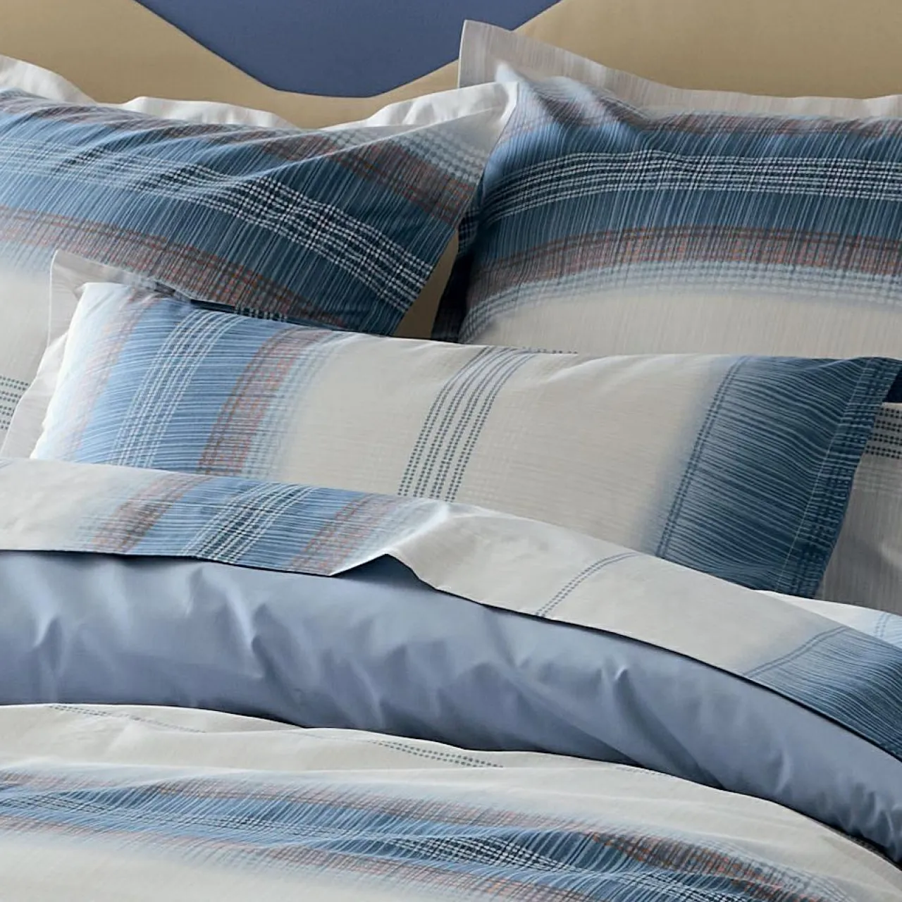 TRADI LINGE Housse de couette percale de coton (280 x 240 cm) Esteban e Bleu Sale