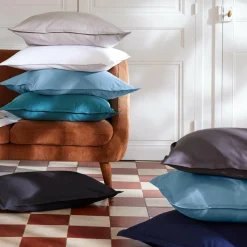 EMINZA Housse de couette percale de coton (280 x 240 cm) Cali Bleu Ciel Outlet