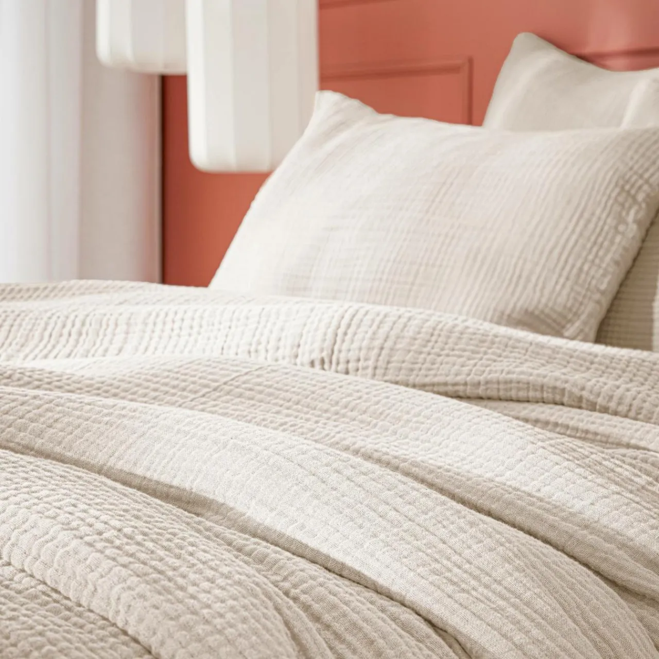 EMINZA Housse de couette quadruple gaze de coton (260 x 240 cm) Victoria x Gaïa pampa Beige Sale