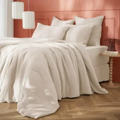 EMINZA Housse de couette quadruple gaze de coton (240 x 220 cm) Victoria x Gaïa pampa Beige Outlet