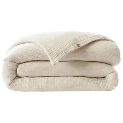 EMINZA Housse de couette quadruple gaze de coton (240 x 220 cm) Victoria x Gaïa pampa Beige Outlet
