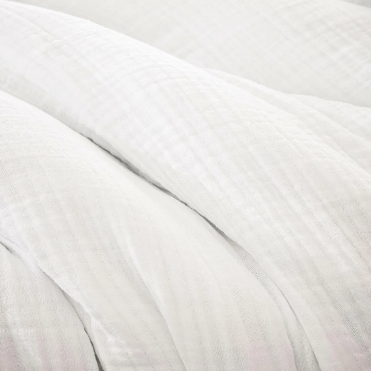 EMINZA Housse de couette quadruple gaze de coton (260 x 240 cm) Victoria x Gaïa chantilly Blanc Outlet