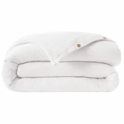EMINZA Housse de couette quadruple gaze de coton (260 x 240 cm) Victoria x Gaïa chantilly Blanc Outlet