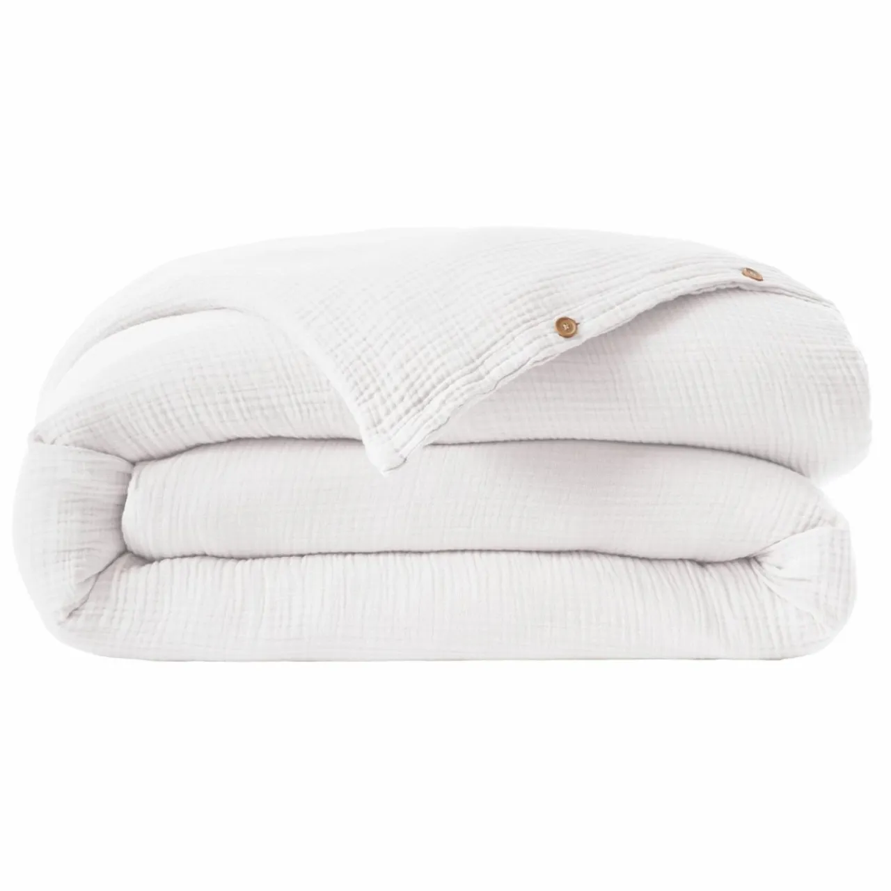 EMINZA Housse de couette quadruple gaze de coton (260 x 240 cm) Victoria x Gaïa chantilly Blanc Outlet