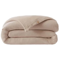 EMINZA Housse de couette quadruple gaze de coton (280 x 240 cm) Victoria x Gaïa Ficelle New