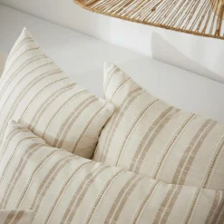 EMINZA Housse de couette réversible coton texturé et percale (260 x 240 cm) Alice Ficelle