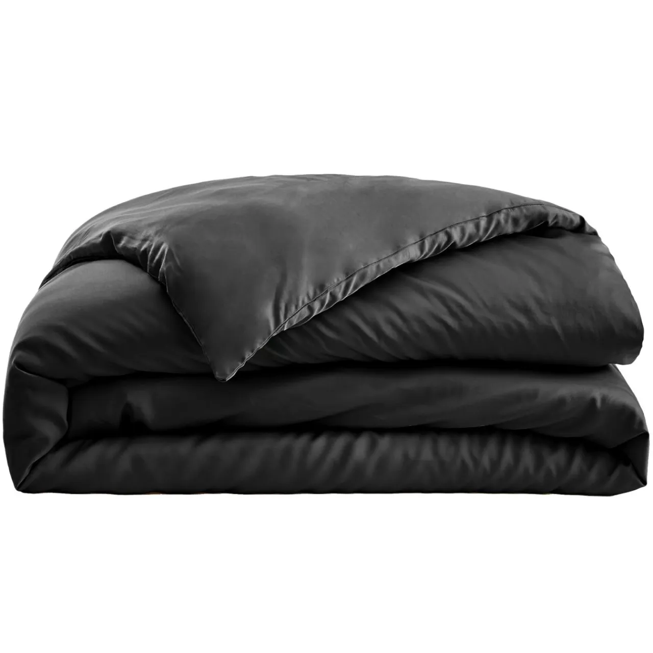 EMINZA Housse de couette satin de bambou (140 x 200 cm) Sienna Noir New