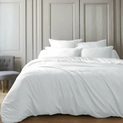 EMINZA Housse de couette satin de bambou (260 x 240 cm) Sienna chantilly Blanc Best