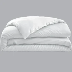 EMINZA Housse de couette satin de bambou (200 x 200 cm) Sienna chantilly Blanc Discount