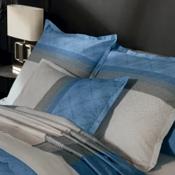 TRADI LINGE Housse de couette satin de coton (240 x 220 cm) Tiago e Bleu Hot