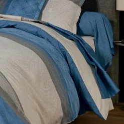 TRADI LINGE Housse de couette satin de coton (240 x 220 cm) Tiago e Bleu Hot