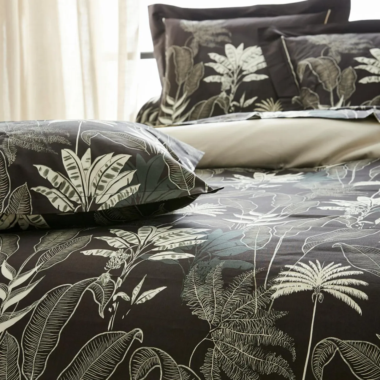 TRADILINGE Housse de couette satin de coton (200 x 200 cm) Cayenne e Noir Outlet