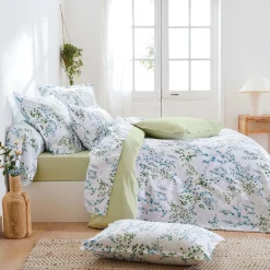 TRADILINGE Housse de couette satin de coton (200 x 200 cm) Angèle Vert tilleul Hot