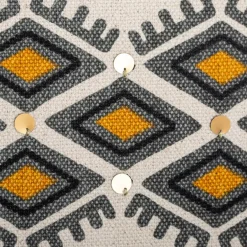 ATMOSPHERA Housse de coussin carrée coton (40 x 40 cm) Azteq Pampil Ecru New