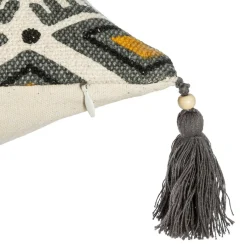 ATMOSPHERA Housse de coussin carrée coton (40 x 40 cm) Azteq Pampil Ecru New