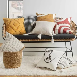 DOUCEUR D'INTERIEUR Housse de coussin carrée coton (40 x 40 cm) Mirade Camel Sale