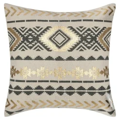 ATMOSPHERA Housse de coussin carrée coton (40 x 40 cm) Etnik Gris Sale