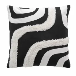 DOUCEUR D'INTERIEUR Housse de coussin carrée coton (40 x 40 cm) Mirade e Noir