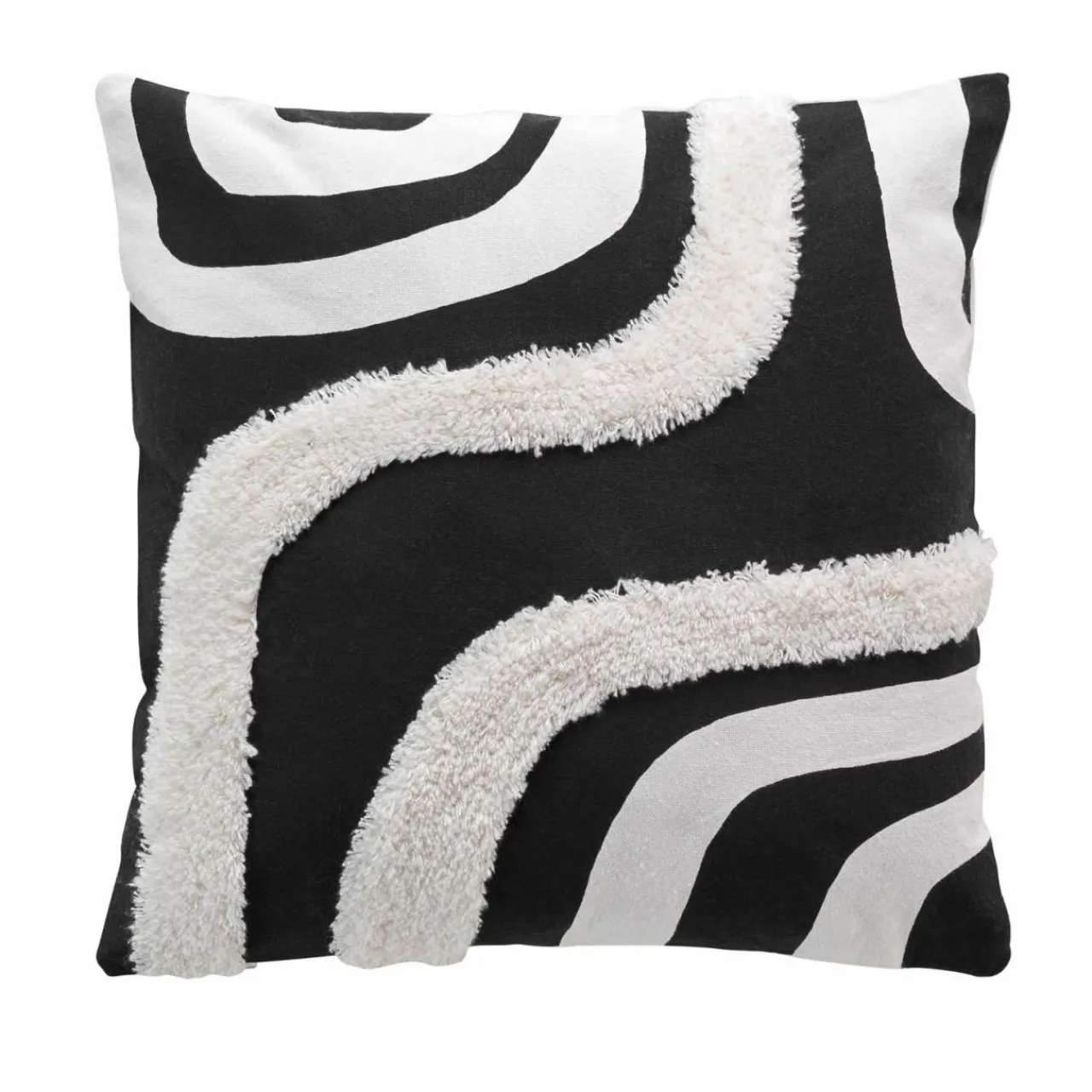 DOUCEUR D'INTERIEUR Housse de coussin carrée coton (40 x 40 cm) Mirade e Noir