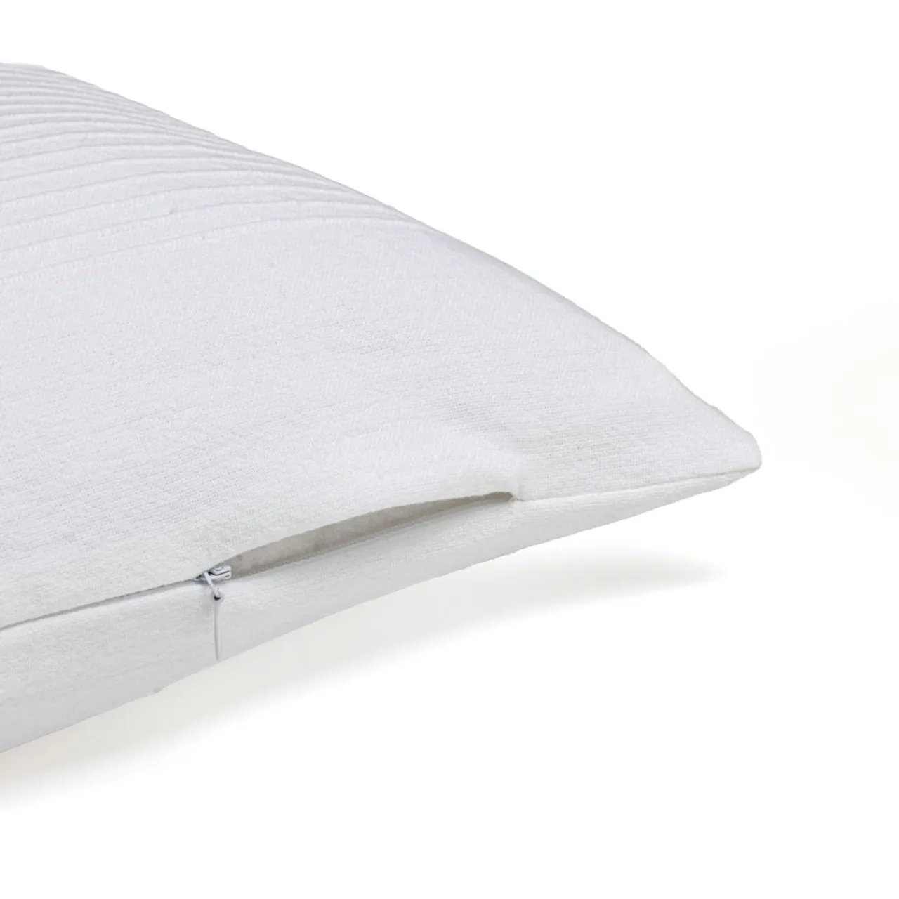 EMINZA Housse de coussin carrée coton tissé (40 x 40 cm) Léa he Blanc New