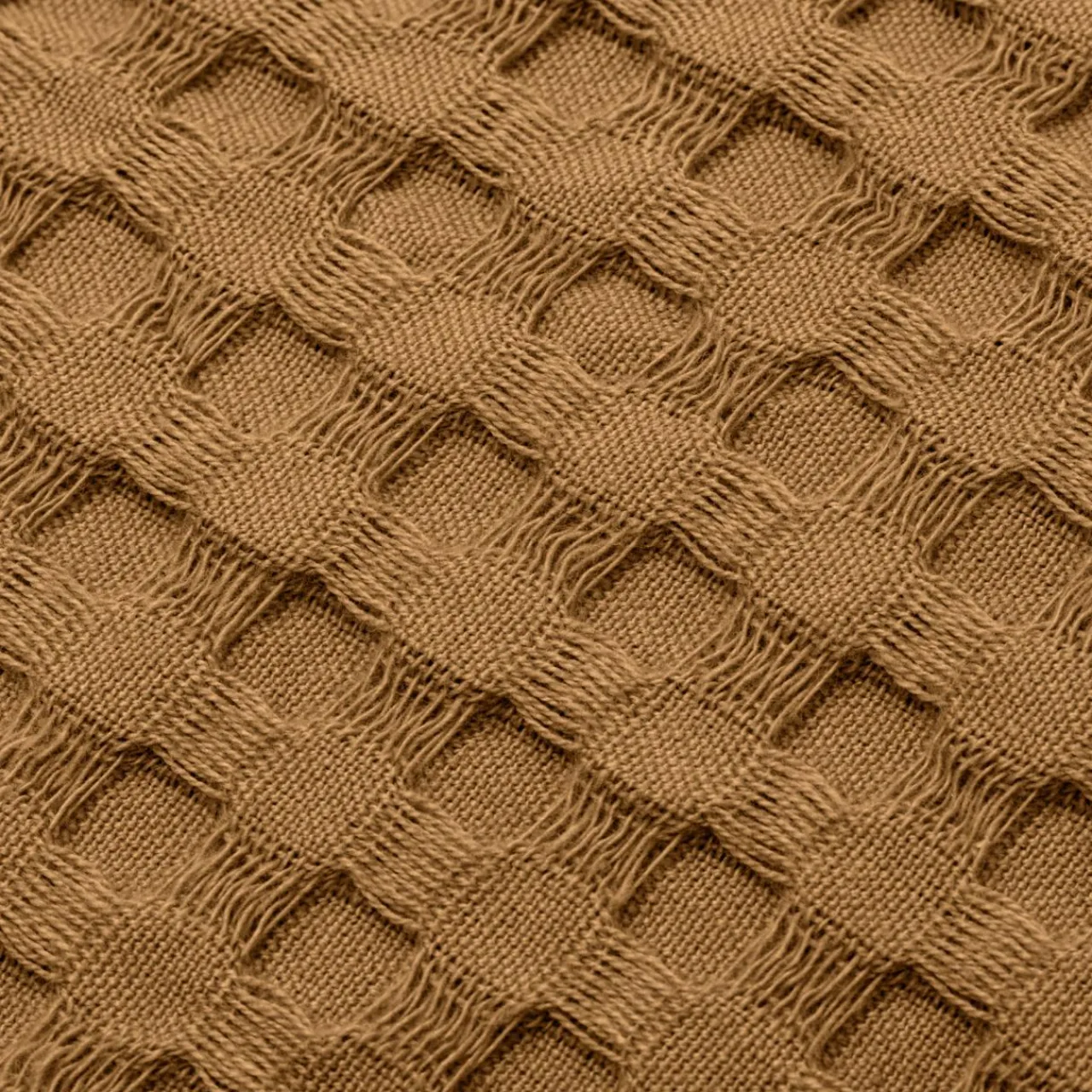 EMINZA Housse de coussin carrée coton nid d'abeille (40 x 40 cm) Maya Camel New