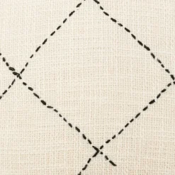 ATMOSPHERA Housse de coussin carrée coton (40 x 40 cm) Stitch Beige